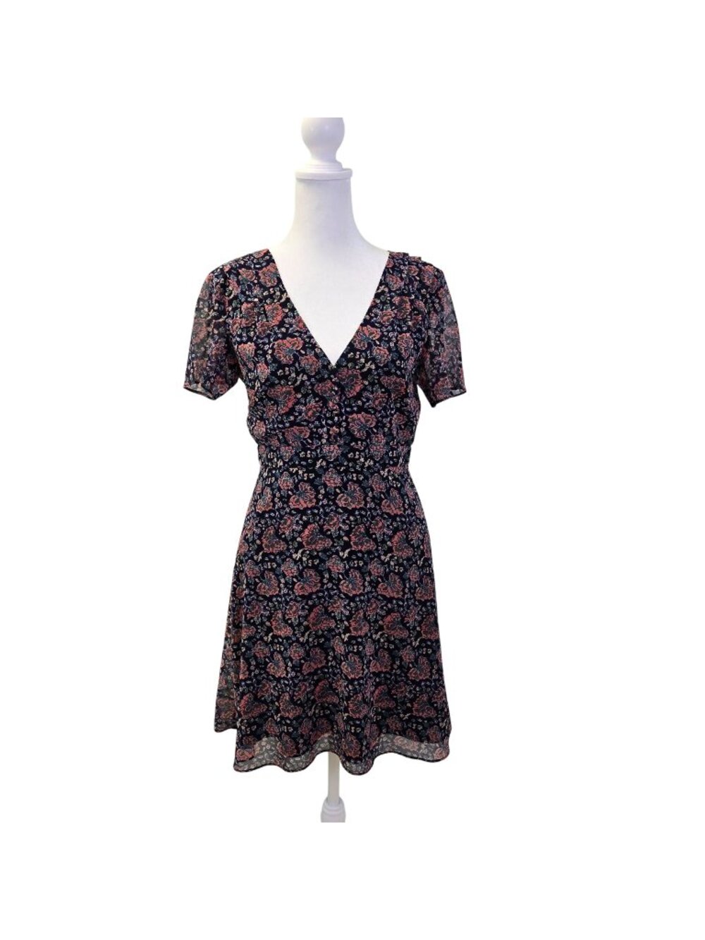 Madewell Floral Fit & Flare V-Neck Boho Dress Size 00